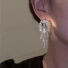 Блестящие серьги-подвески со звездой из кубического циркония - Серебряная игла, Роскошная мода для женщин
