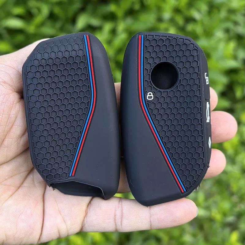 Silicone Car Key Fob Ring Chain Cover Case For BMW 530i 540i 550e 750e 740i 760i X1 X2 X5 X6 X7 M5 iX1 iX2 iX XM i5 i7 2024 2025