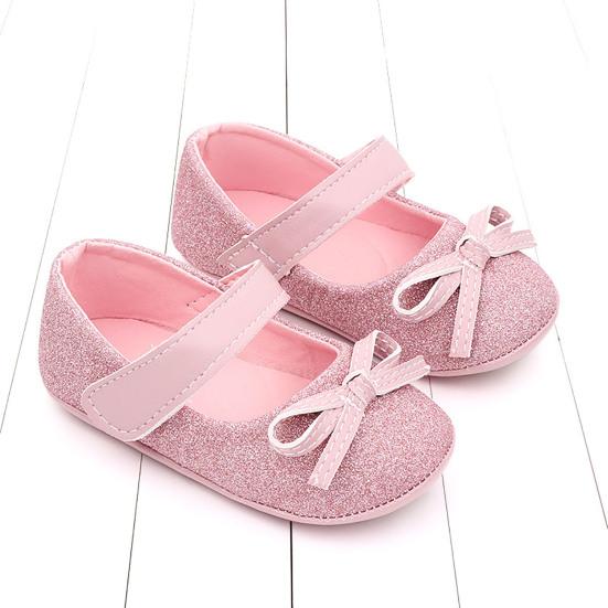 1 пара детской обуви, противоскользящие туфли из искусственной кожи с бантом для новорожденных девочек