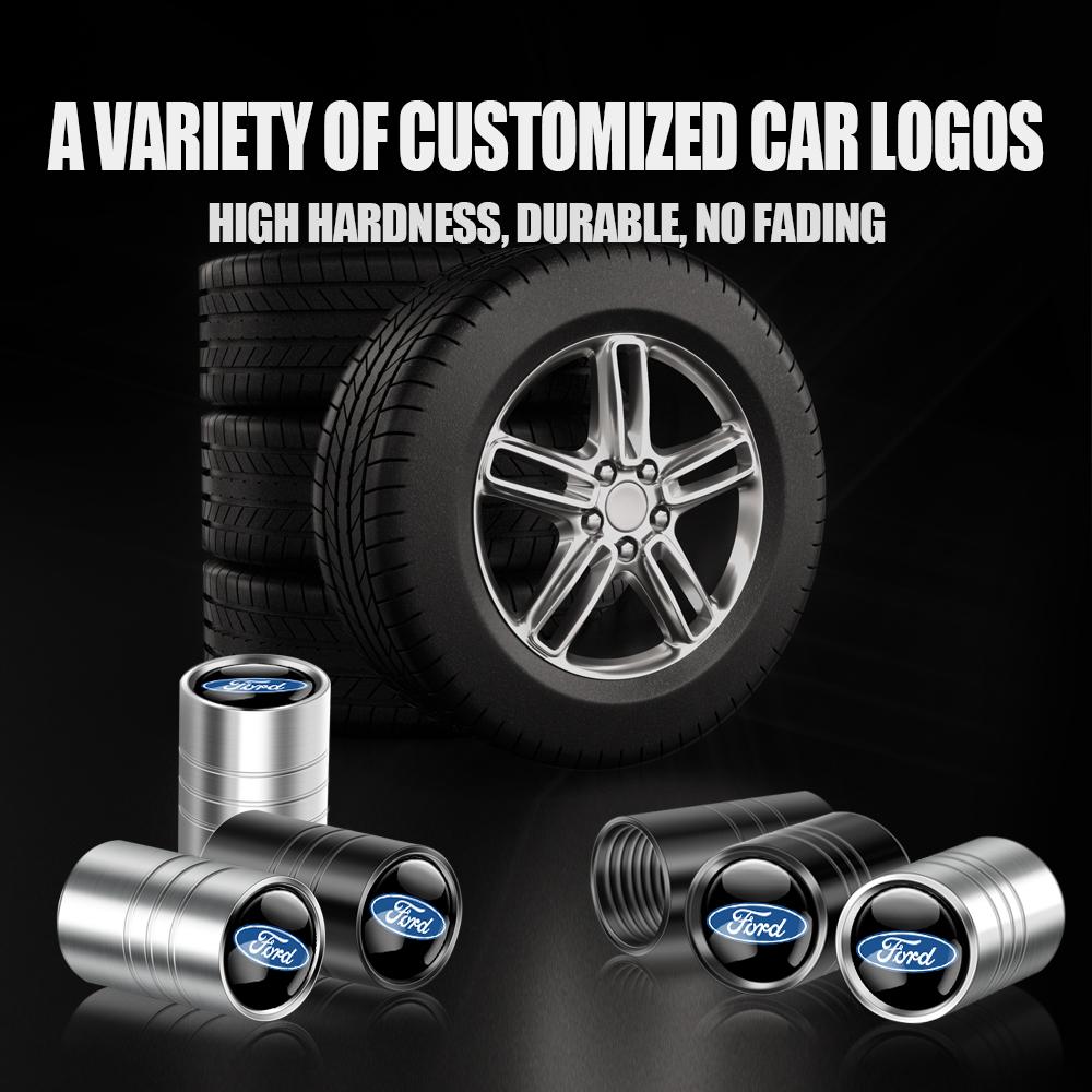 snpwz4 4PCS Metal Car Wheel Tire Valve Cover Stem Caps Accessories Auto Styling For Ford Focus Mk3 Mondeo Mk4 Fusion Ranger Mustang ST