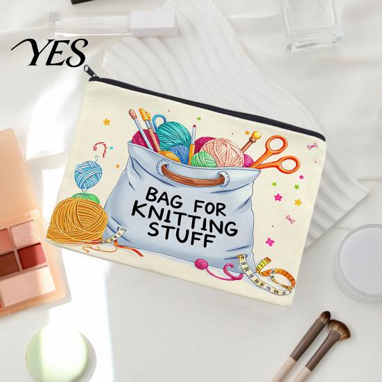 Durable Craft Supply Case Canvas Storage Bag, with Smooth Zipper, Large Capacity Portable Waterproof Makeup Organizer Pouch, Toiletry for Stationery