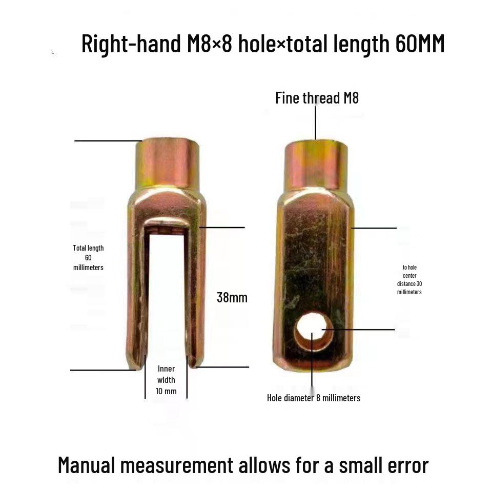 Оцинкованная тяга тормоза трактора U-образная кованая стальная вилка с прямой и обратной резьбой