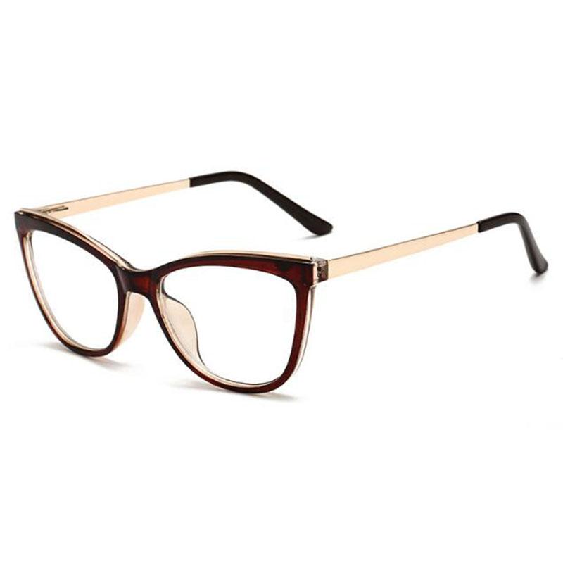 Diopter 0 -0.5 -0.75 -1.0 -1.5 -2.0 -3.0 To -8.0 Myopia Glasses Anti Blue Light Cat Eye Big Frame Prescription Eyewear