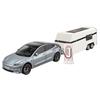 Модель Tesla Model3 в масштабе 1/24, сплав, буксировка дома на колесах, открывающиеся двери, украшения для детских звуковых и световых игрушек, для подарков мальчикам