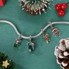 Copper Snowman Beads Wreath Christmas Bell Charm Fit 3Mm Women Bracelet Diy Accessories Christmas Gift Fine Jewelry