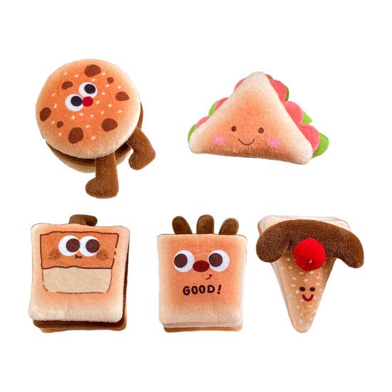 Plush Cartoon Food Refrigerator Magnet Stuffed Bread Pizza Sandwich Milk Tea Cookies Fridge Magnet Home Office Decorative
