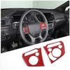 Red Carbon Fiber Steering Wheel Button Frame Sticker For Honda Pilot 2017-23