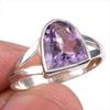 Ювелирное кольцо из чистого серебра 925 пробы с натуральным розовым аметистом ручной работы S.6.5 i7p55