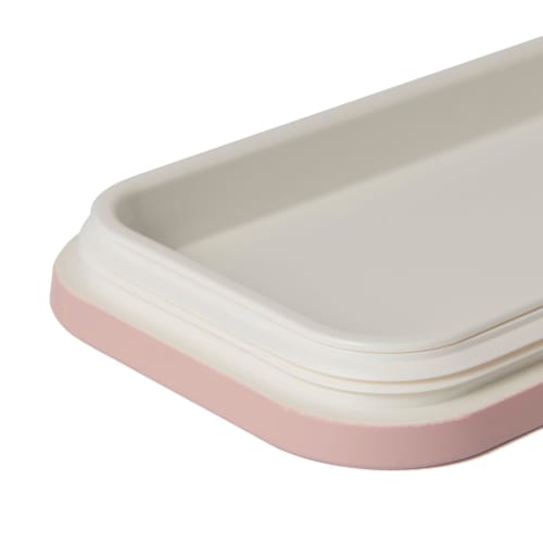 Francfranc logo lunch box, 2-tier, pink, dishwasher safe, with dividers
