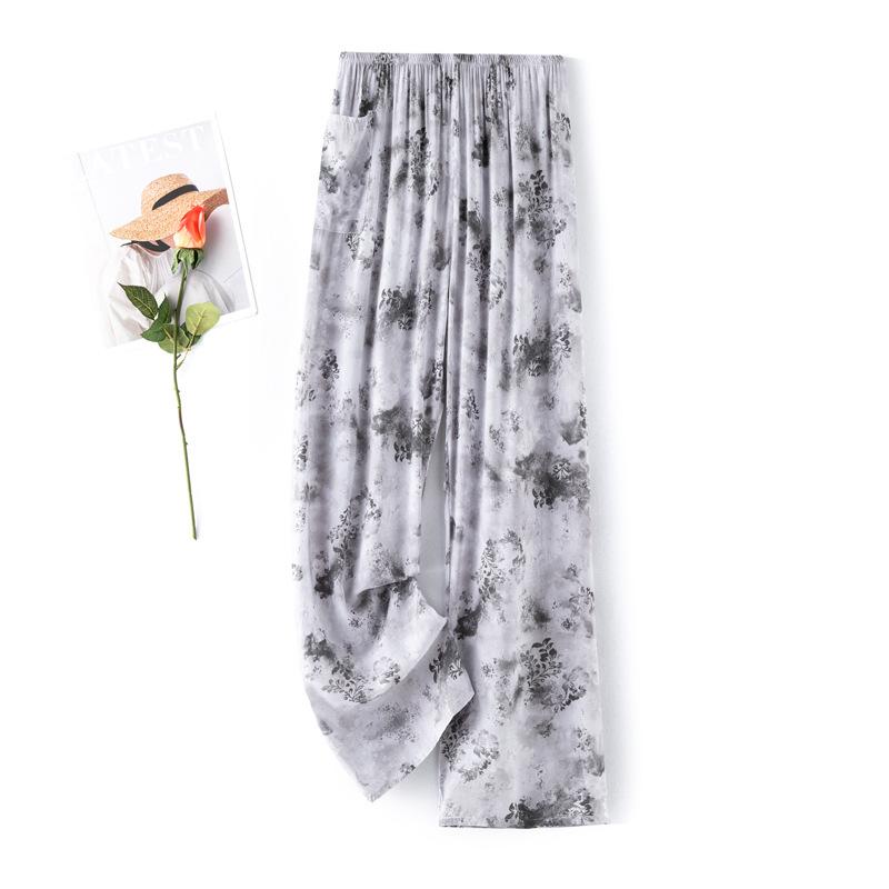 Women's Sleeping Pants Dot Sleepwear Wide Leg Pants High Waist Casual Loose Trousers Outwear