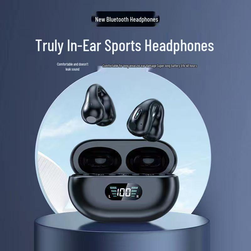 Костные Наушники-клипсы Bluetooth Q80 - HD-дисплей, Долгое время работы от аккумулятора, Удобная посадка, Высококачественный звук.