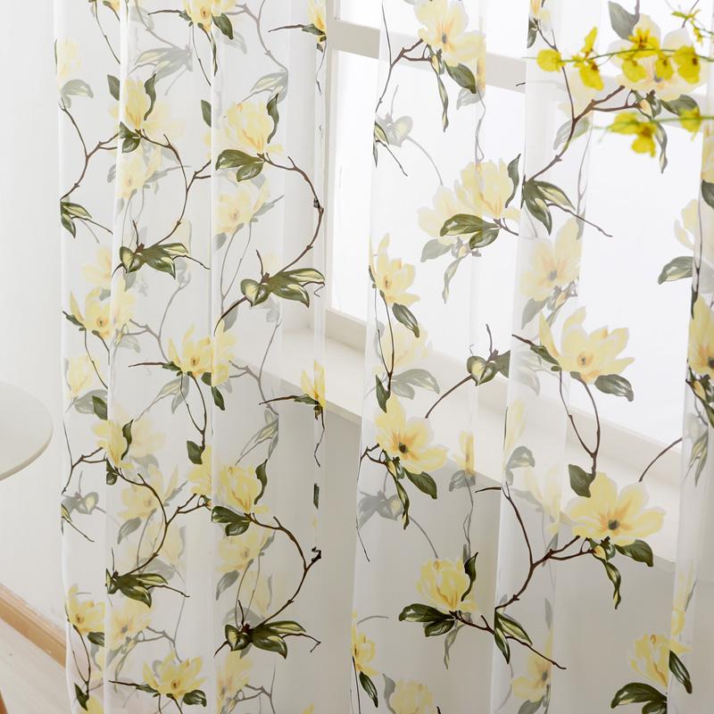 1 PC Floral Jacquard Tulle Living Room Sheer Curtain Elegant Romantic Curtains Home Decor Lozujoju Home Decor