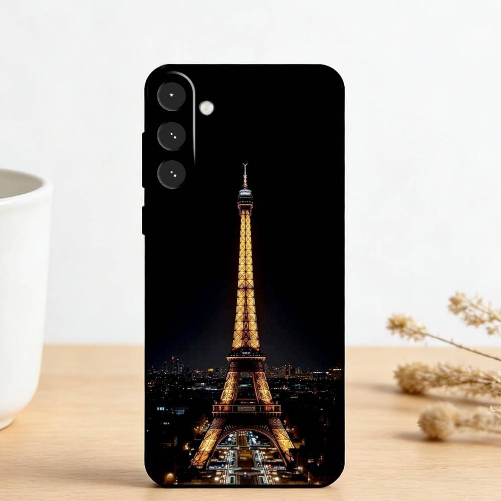 E-Eiffel T-Tower Phone Case For Samsung Galaxy A73,A72,A71,A70,A53,A52,A51,Others Soft Black Cover