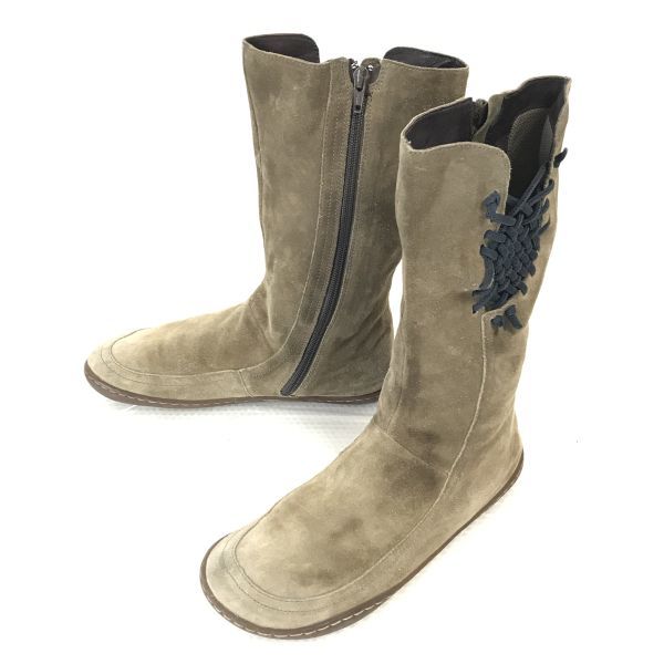 CAMPER Suede Mid Boots Beige 38/23.5-24.0cm