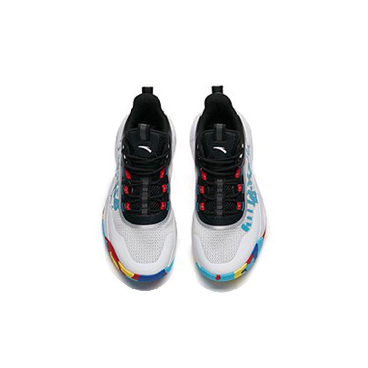 Anta Kids Basketball Shoes High Top Anti-Slip Shock Absorbing Wear-Resistant Kids Sneaker White Black 312221111-1