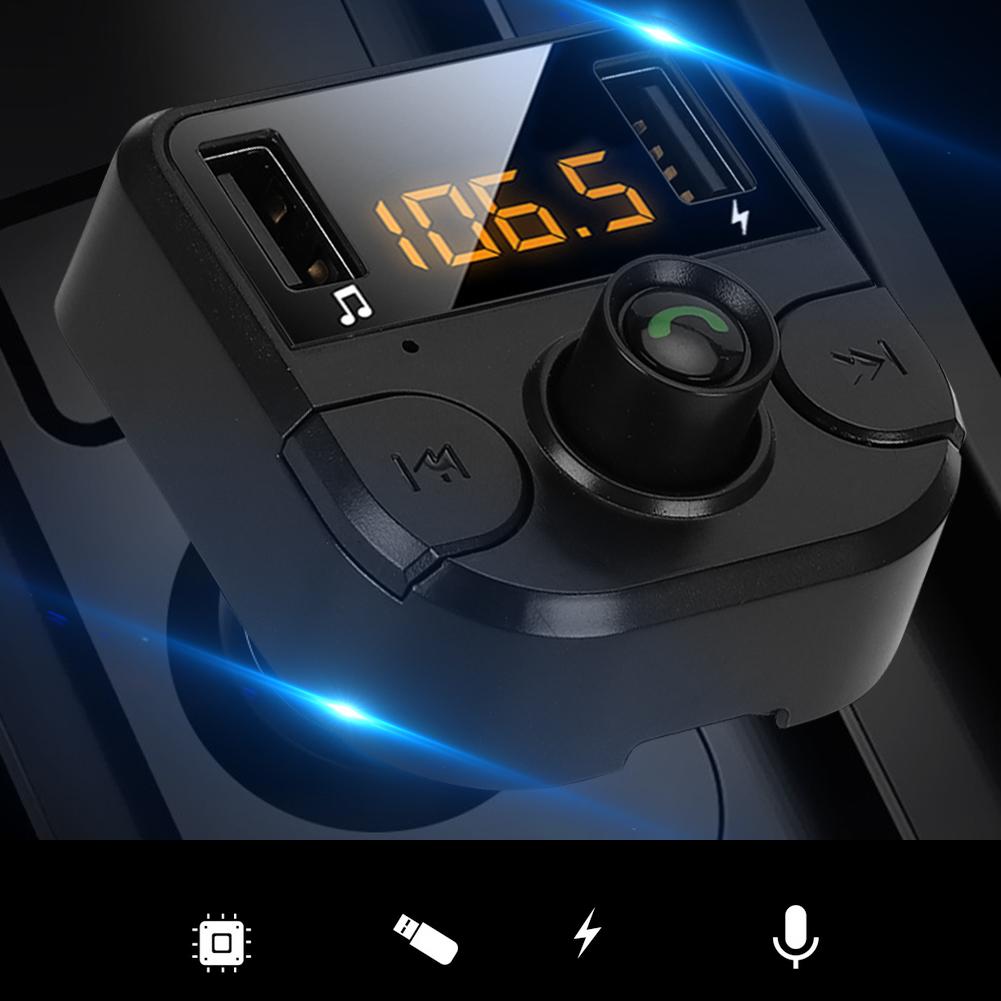 Car Bluetooth MP3 Player with Lossless Sound Quality Hands Free Calling Dual USB Fast Charging