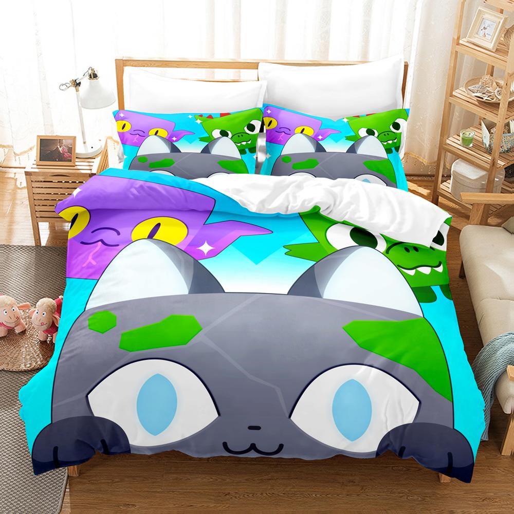 Игры Cute Pet Simulator X 3D печать Комплект постельного белья Односпальная кровать Двуспальная кровать King Bed Set Детская спальня Пододеяльник Комплект Домашний текстиль