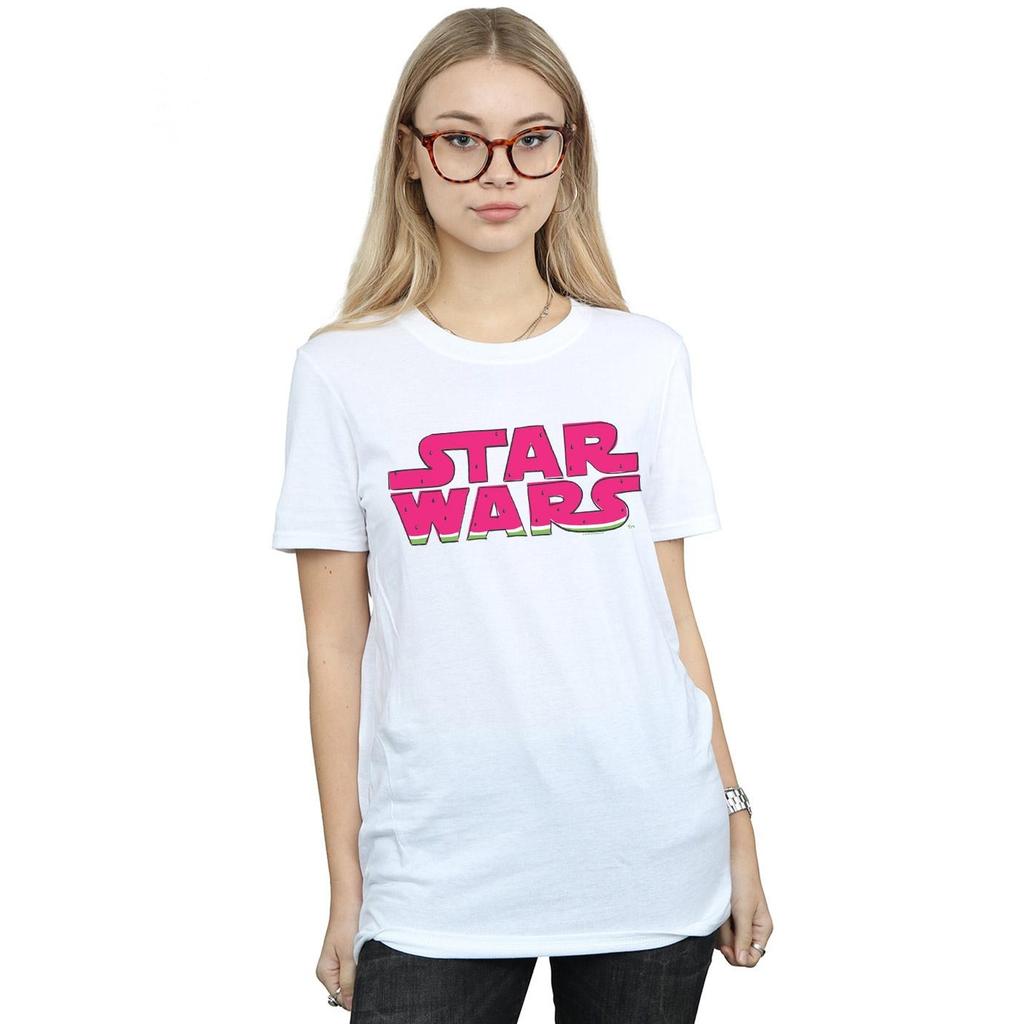 Star Wars Womens/Ladies Watermelon Logo Cotton Boyfriend T-Shirt