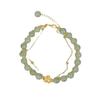 Pastoral Style Exquisite Womens Electroplated Glass Bead Leaf Bracelet
