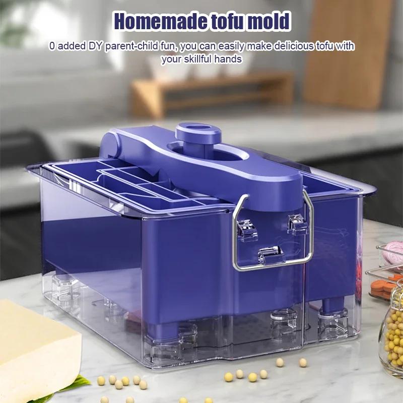 DIY Plastic Tofu Press Mold Homemade Tofu Mold Soybean Curd Tofu Making Mold with Cheese Cloth Kitchen Cooking Gray Gadgets