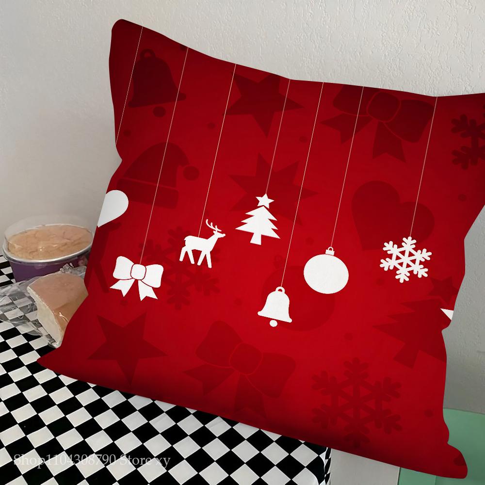 Красная Рождественская Наволочка Модная Квадратная Наволочка Спальня Диван Комната Ins Декор Подушка для Отдыха Чехол 40x40