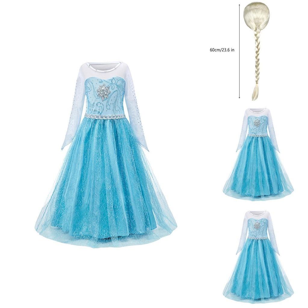 Платье принцессы Эльзы для девочек, костюм на Хэллоуин, детское сказочное платье