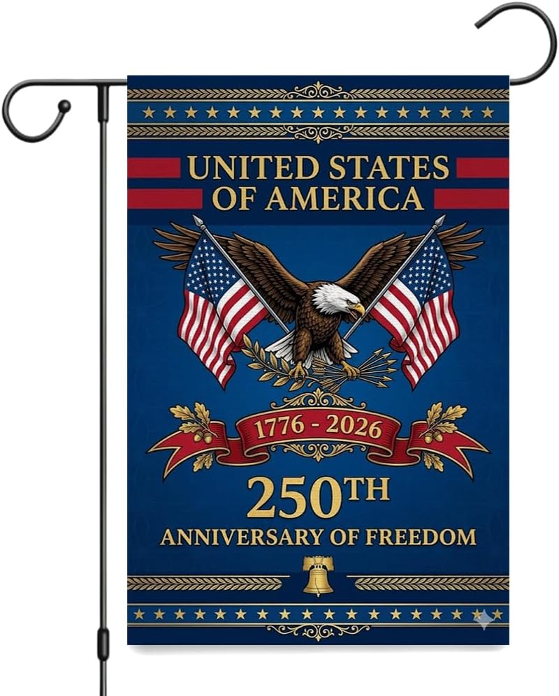 HC 250 Anniversary USA ag 1776-2026, 250th Anniversary ag America 250 Garden ag, Linen Garden ags 12x18 Inch 250 Ann