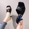 Girls Wear Fashionable Diamond Sandals and Slippers Square Toe High Heels Elegant and Comfortable Women's Fashion Shoes