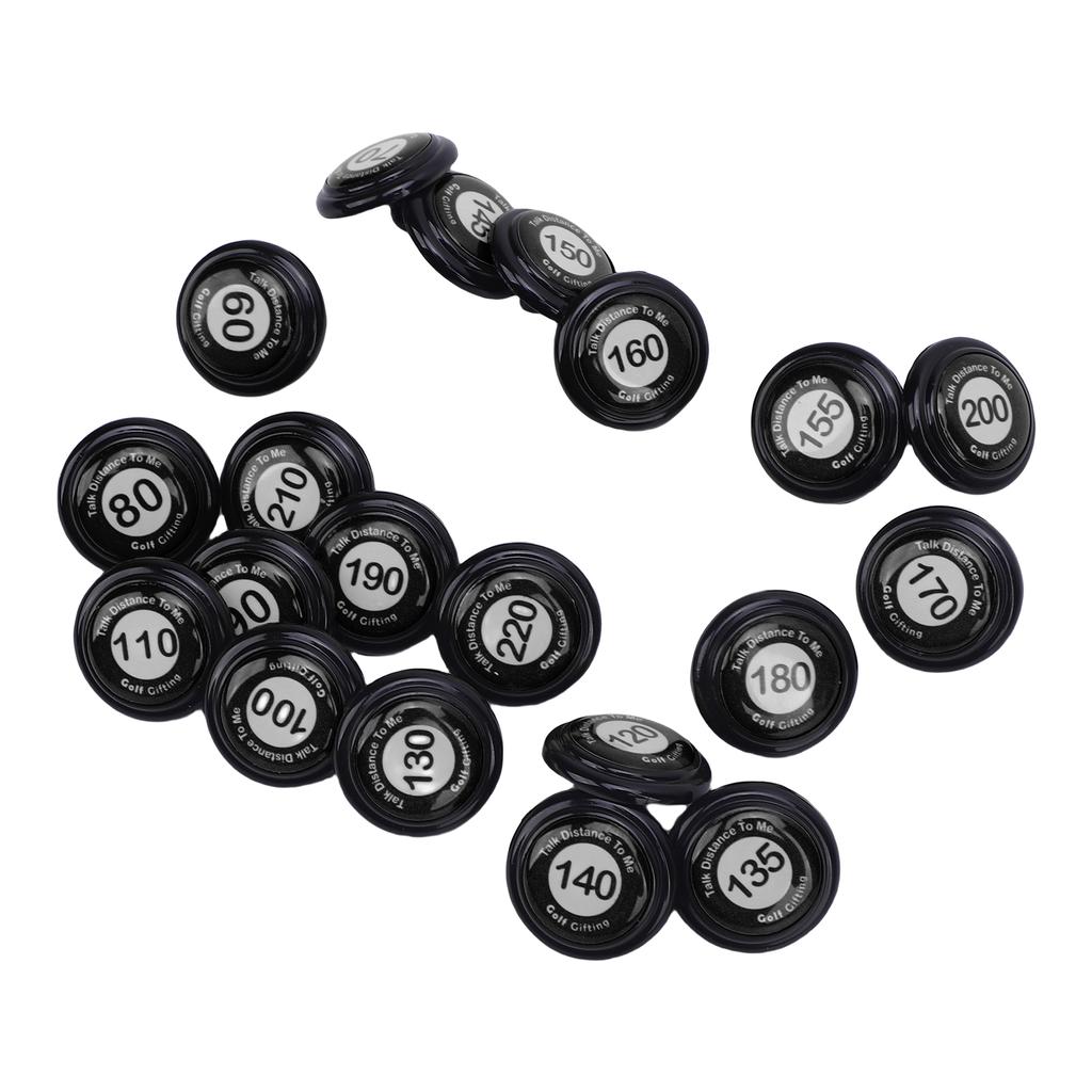 20pcs Club Distance Markers Ball Position Markers Club Yardage Sign ABS for Outdoor Sports Black