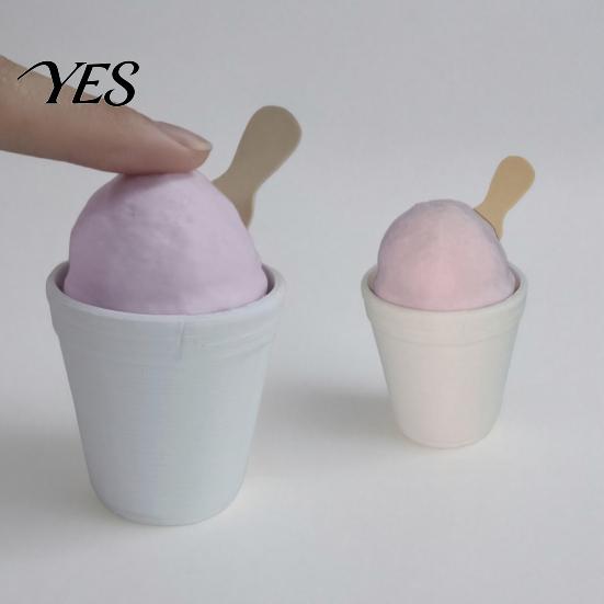 Fast Rebound Keycap Toy Ice Cream Cup Fidget Clicker, 3D Printed Finger Durable Stress Reliever Anxiety Relief Push Button for Kids Adults