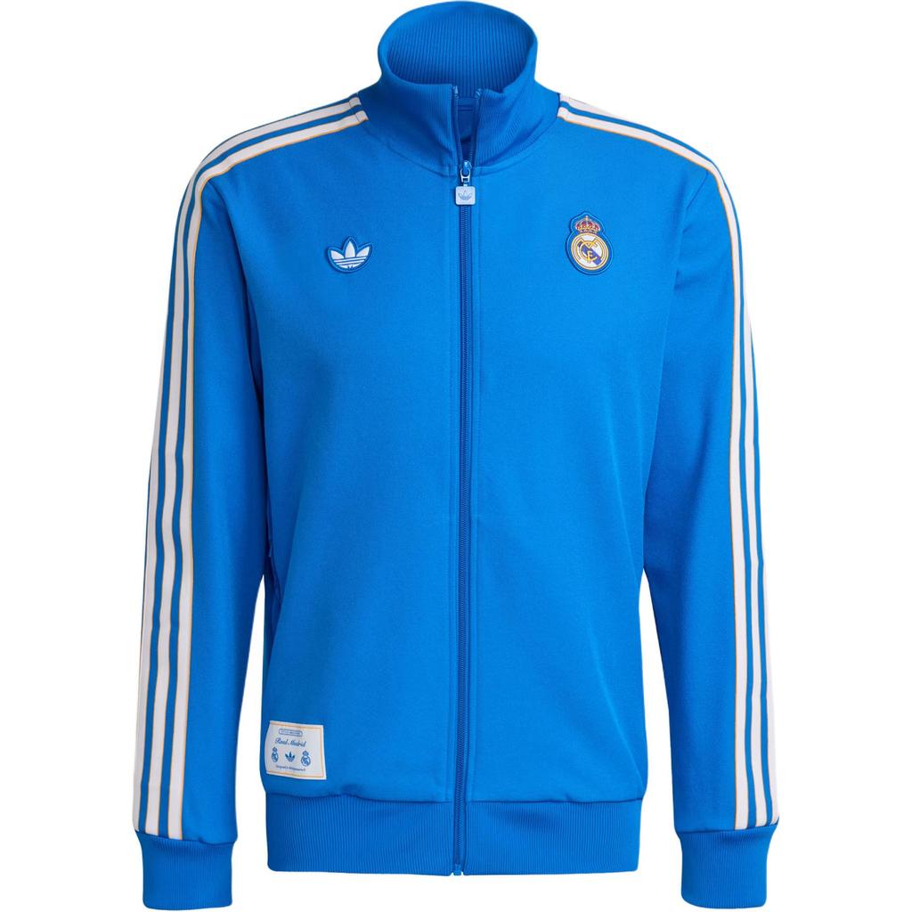 Adidas Originals Real Madrid Sports Stripe Stand Collar Zipper Slim Jacket Men Jacket JN3058