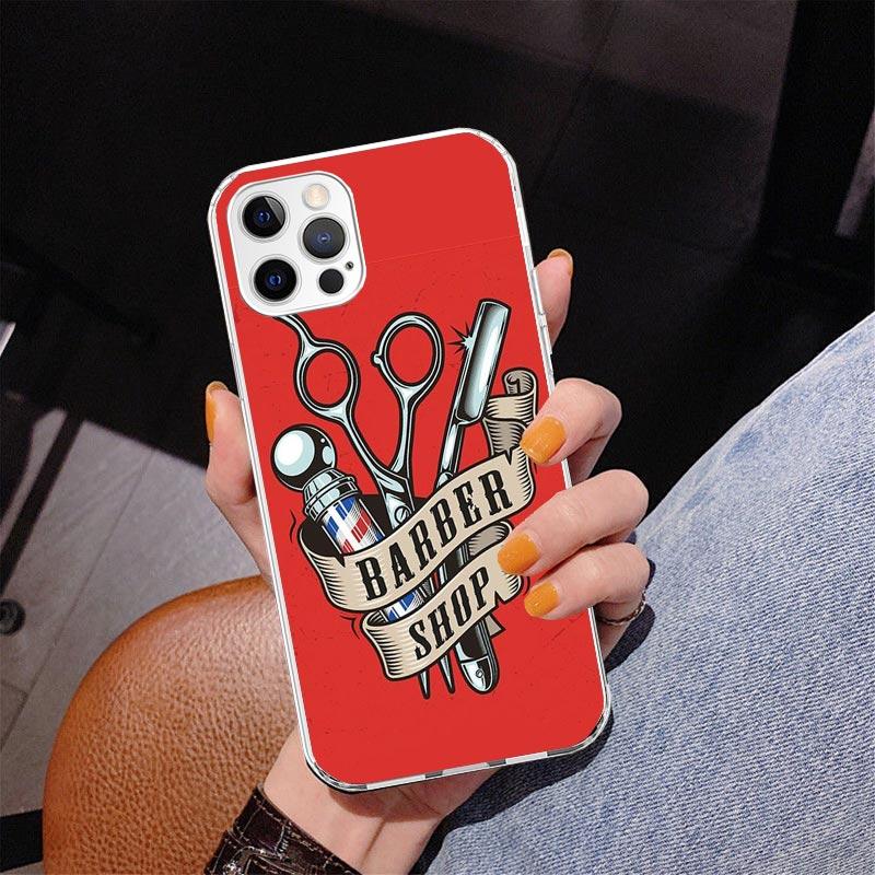 Hair Stylist Scissors Brush Phone Case For iPhone 17 Air 16 Pro Max 16E 15 + 14 Plus 11 12 13 Mini 7 8 SE Gift Print Cover Funda