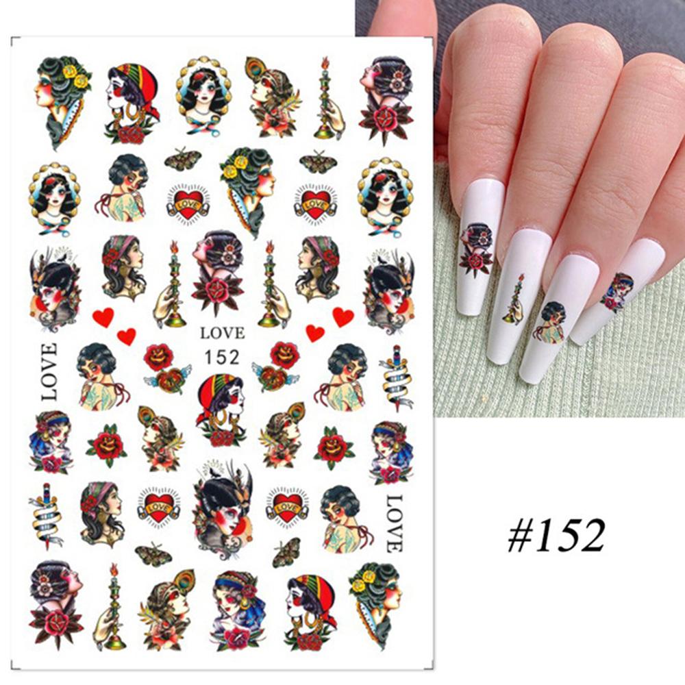 Nail Decals Chinese Slider Dragon Snake 3D Black Nail Stickers Gothic Style