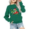 Kids' Fashion Loose-Fit Casual Long-Sleeve Christmas Print Oversized Crewneck Sweatshirt