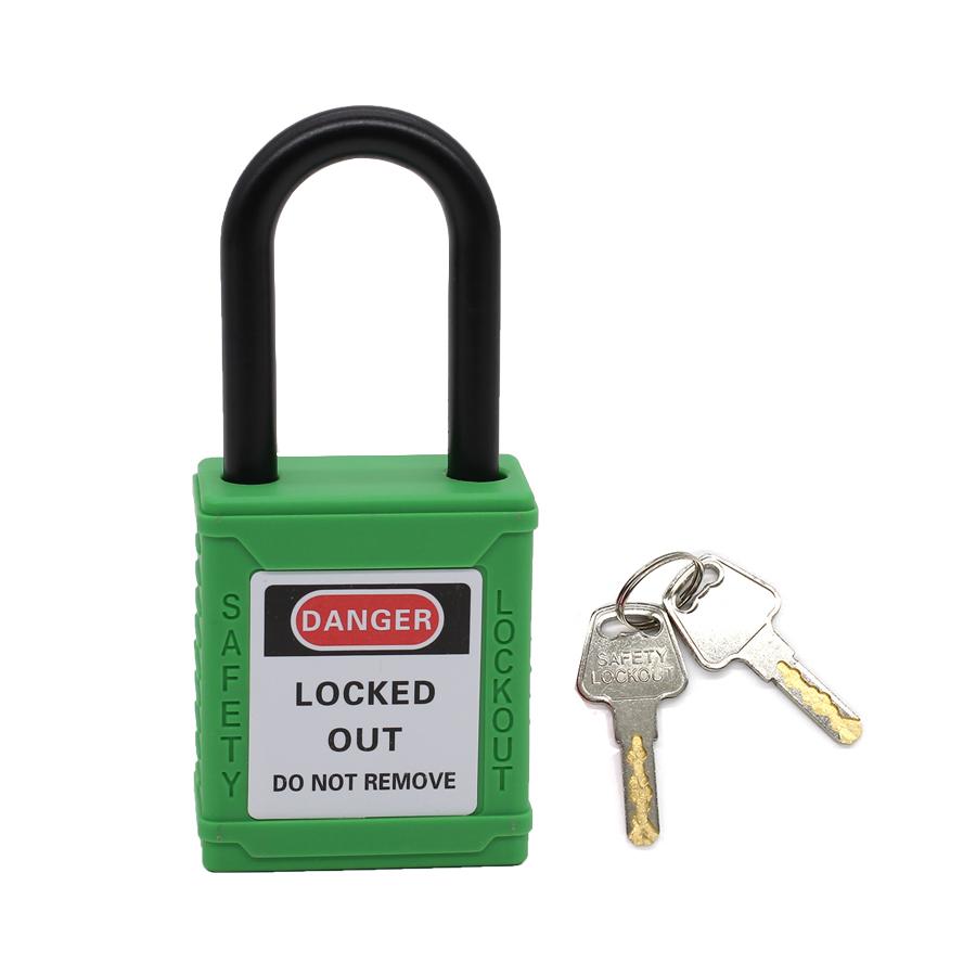 Industrial Safety Padlock LOTO Lockout Nylon Engineering Lock Personal Power Lockout 38mm Nylon Shackle Manufacturer 4