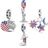 Медный Орел и Флаг Америки Подвеска Медная Статуя Свободы Шармы Бусины Аксессуары Браслет Ожерелье DIY Ювелирные изделия