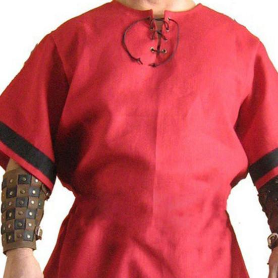 Viking Warrior Costume Medieval Men Shirt Viking Knight Outfit Vintage Renaissance Nordic Pirate Tunic Shirt for Cosplay Stage Performances