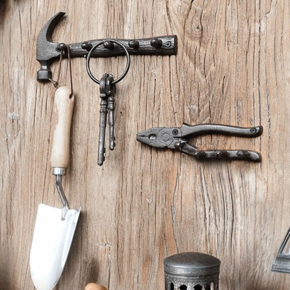 Креативные деревенские чугунные настенные крючки Винтажные DIY Форма плоскогубцев Держатель для ключей Железный настенный Декор Полка Прихожая