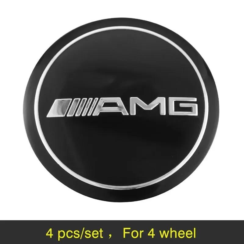 XAXZU1 For Mercedes Benz 56MM 4Pcs Car Wheel Hub Center Metal Decals Sticker Accessories For Mercedes Benz AMG E S C A B Class GLE GLS