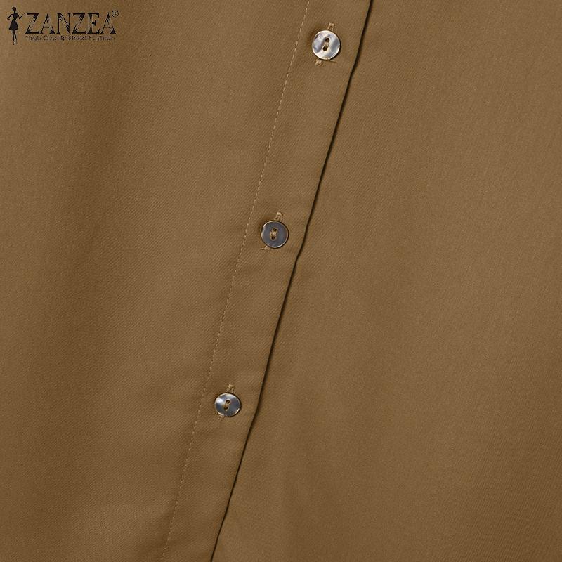 ZANZEA Женский повседневный костюм из двух частей с коротким рукавом и брюками