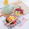 1 Set Multi-use Noodle Bowl Food Grade Heat-resistant with Lid And Tableware Kitchen Student Dormitory Use