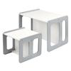 GINGER HOME Ensemble Montessori 3 en 1 – Table, Banc et Chaise Enfant – Bois MDF – Blanc et Gris
