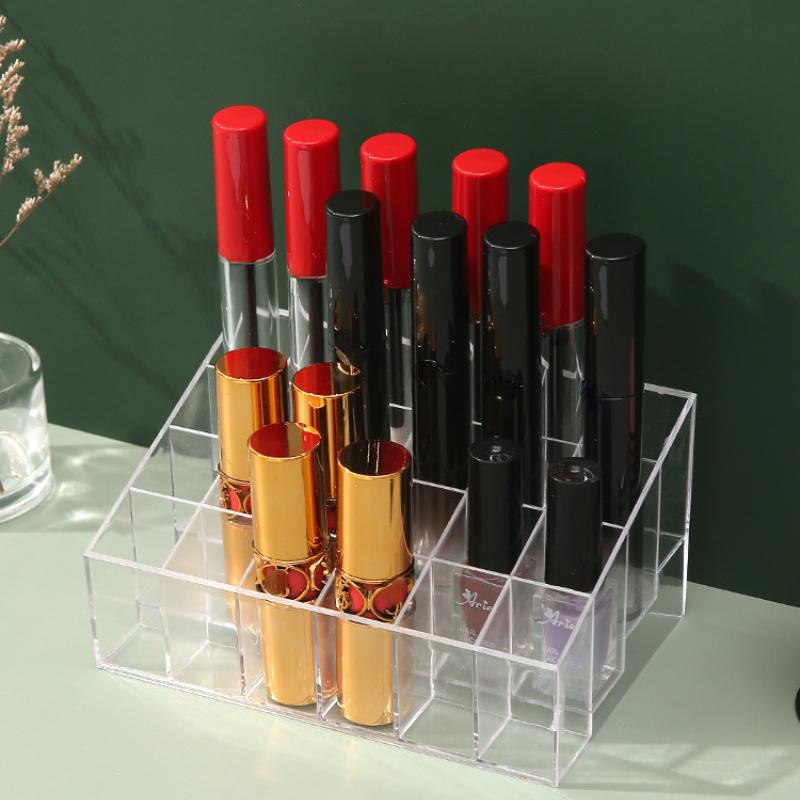 9/24 сетки, прозрачная акриловая коробка для помады, органайзер для макияжа, коробка для хранения, органайзер для кистей для макияжа, держатель для дисплея, косметический органайзер, коробка