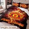 Manchester United Printed Bedding Set Custom Name Text 1 Duvet Cover 2 Pillowcases For Bedroom