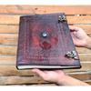 Блокнот 'Тройная Луна' из коричневой кожи ручной работы для записи заклинаний, блокнот из кожи ручной работы с тиснением, подарок на День благодарения