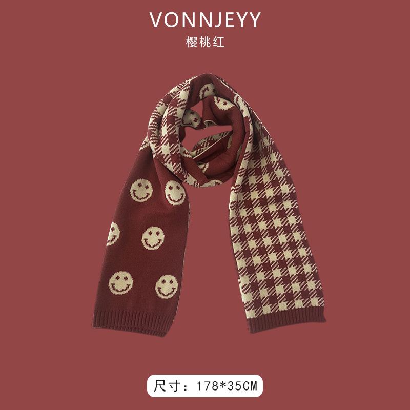 New Christmas Cherry Red Warm Scarf White Autumn and Winter with New Red Scarf Soft Waxy Quality Shawl