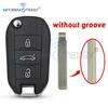 MYREMOTEKEY Flip Remote Key Shell For Peugeot Expert Partner 508 308 3008 Citroen C3 C4 C4L Elysee Dispatch Berlingo HU83/VA2