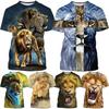 New Fashion 3d Lion Print Designed Tops T Shirt Men Women Casual Harajuku Short Sleeve T-Shirt Short Sleeves