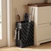 Umbrella Stand with Drip Tray, 4 Hooks, Steel, 28L x 14W x 41H cm, Black