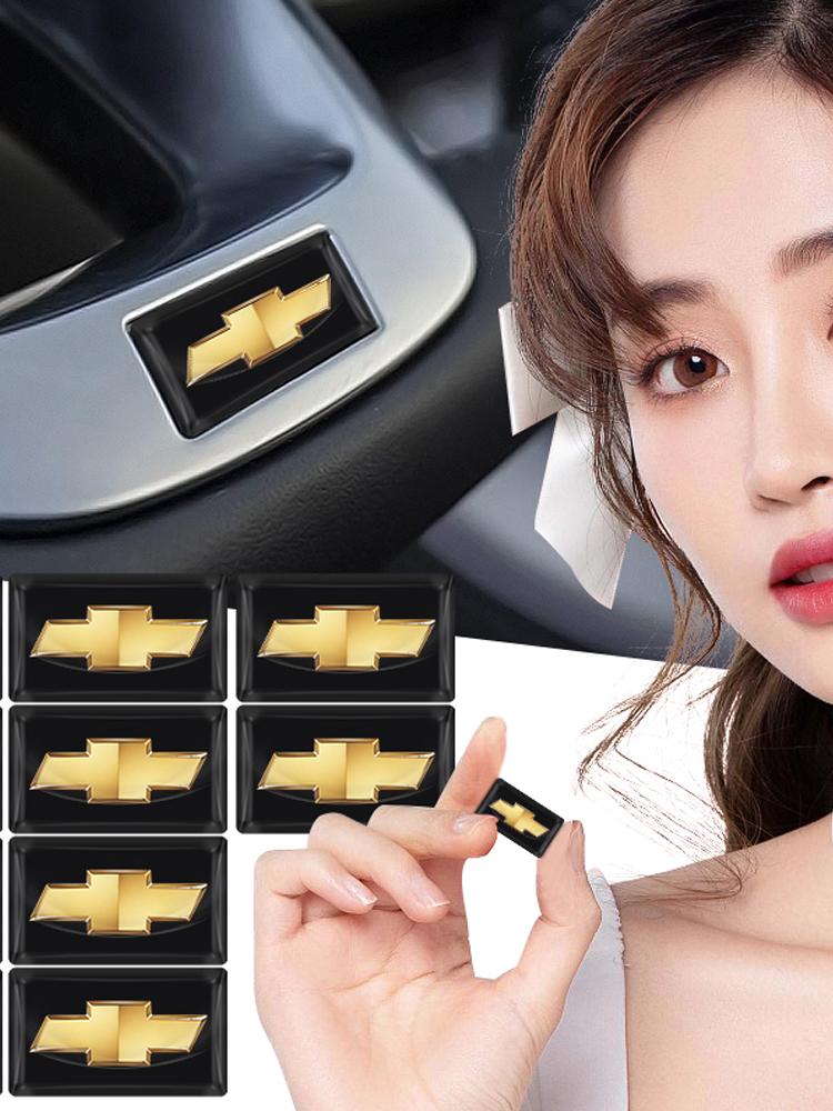 2/5/10 шт. Наклейки с 3D эмблемой логотипа автомобиля на руль из углеродного волокна для Chevrolet Cruze Equinox Captiva Trax Malibu Tahoe Impala Sonic